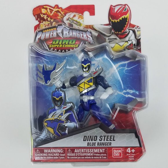 Power Rangers Dino Super Charge - Action Figure Dino Steel Blue Ranger - 12,7 Cm - Personaggio Ufficiale - 2